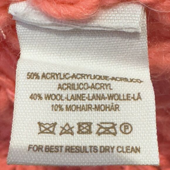 Free People Sweater Cable Knit Size S Wool Blend Boho Chunky Pink Orange - Picture 6 of 6